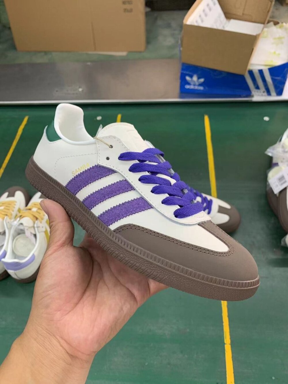 Adidas Samba White Purple Suede Gum Sole Sneakers